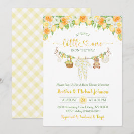 Convite A Sweet Little One Lemon Citrus Floral Baby Shower