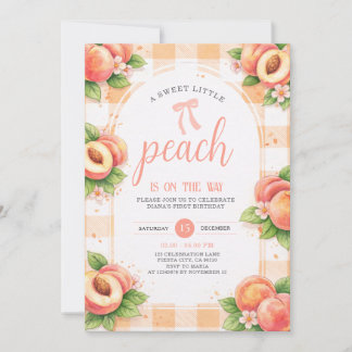 Convite A Sweet Little Peach Birthday Invitation