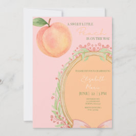 Convite A Sweet Little Peach Is On The Way - Baby Shower