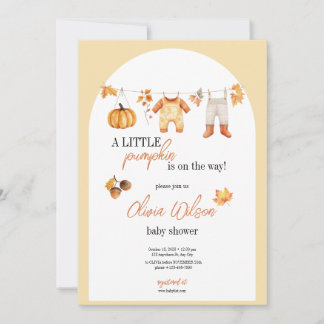 Convite A Sweet Little Pumpkin Baby Shower Invitation 