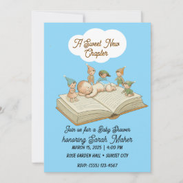 Convite A Sweet New Chapter Storybook Baby Shower Invitati
