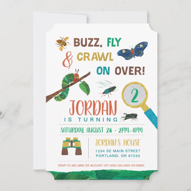 Convite A Tendência Muito Faminta da Lagarta | Aniversário (Frente)