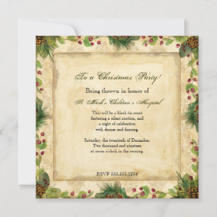 Convite A Terra Natal da Magnolia Wreath n Pine Boughs