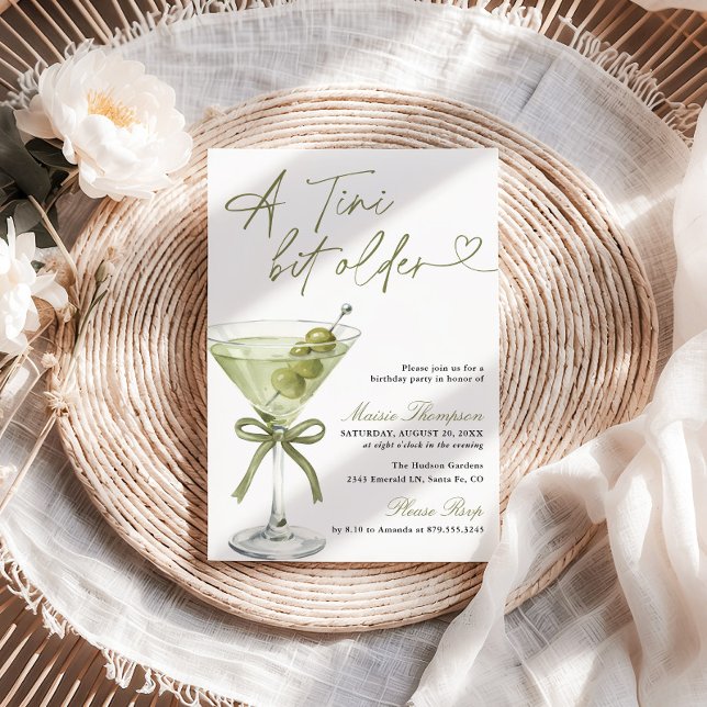 Convite A Tini Bit Older Birthday Party Olive Martini (Criador carregado)