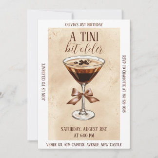 Convite A Tini Bit Older Espresso Martini Birthday Party