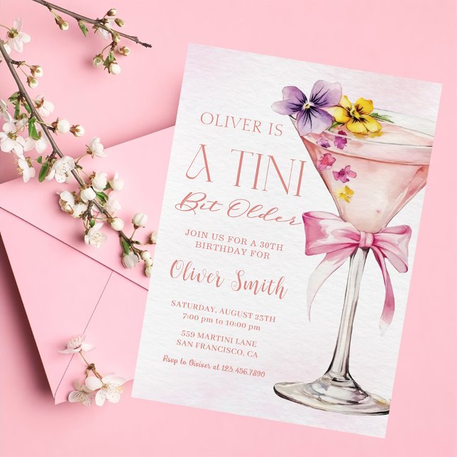 Convite A Tini Bit Older Martini 30th Birthday Party (Criador carregado)