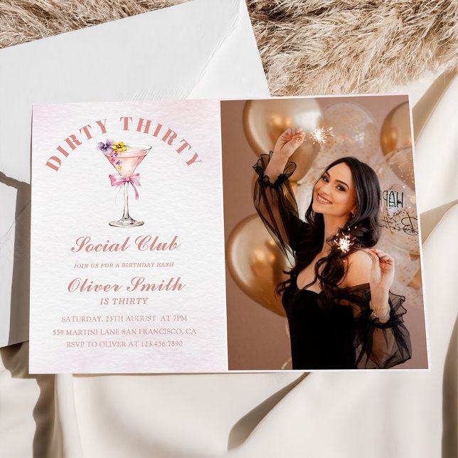 Convite A Tini Bit Older Martini Dirty Thirty Birthday  (Criador carregado)