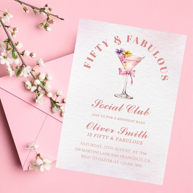 Convite A Tini Bit Older Martini Fifty & Fabulous Birthday (Criador carregado)