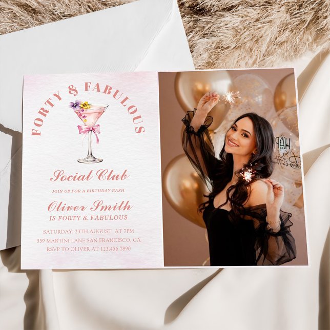 Convite A Tini Bit Older Martini Forty & Fabulous Birthday (Criador carregado)
