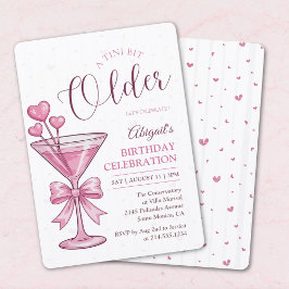 Convite A Tini Bit Older Pink Martini Cocktail Birthday 