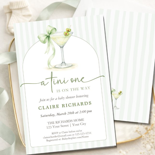 Convite A Tini One Is On The Way Trendy Baby Shower Arched (Criador carregado)