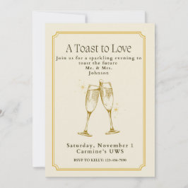 Convite A Toast to Love Engagement Party Invitation