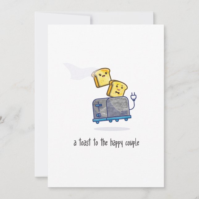 Convite A toast to the happy couple! Wedding congrats card (Frente)