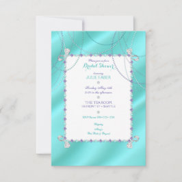 Convite A turquesa Jewels as pérolas dos diamantes