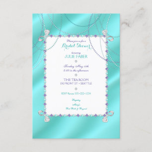 Convite A turquesa Jewels as pérolas dos diamantes