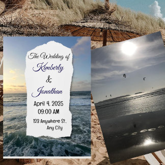 Convite A unique beach wedding invitation 