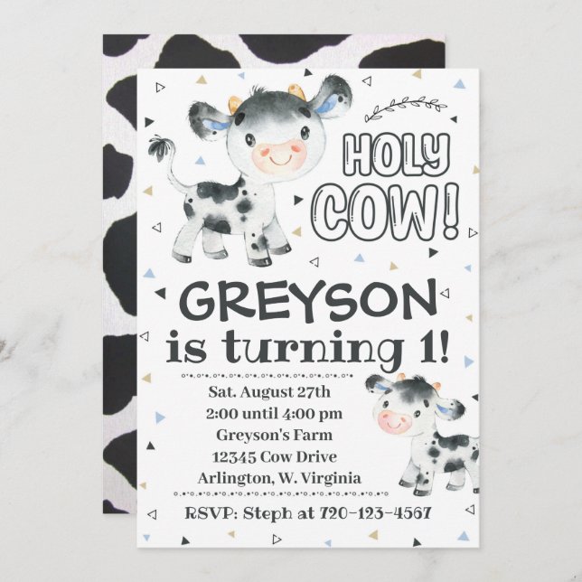 Convite à Vaca Aniversário Sagrado Convite à Vaca (Frente/Verso)