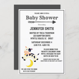 Convite A Vaca Saltou Sobre O Chá de fraldas Da Vieira Da