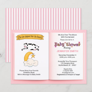 Convite A vaca saltou sobre o Chá de fraldas das meninas 