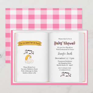 Convite A vaca saltou sobre o Chá de fraldas das meninas 