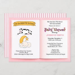 Convite A Vaca Saltou Sobre O Chá de fraldas Das Moon Girl