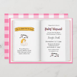 Convite A Vaca Saltou Sobre O Chá de fraldas Das Moon Girl