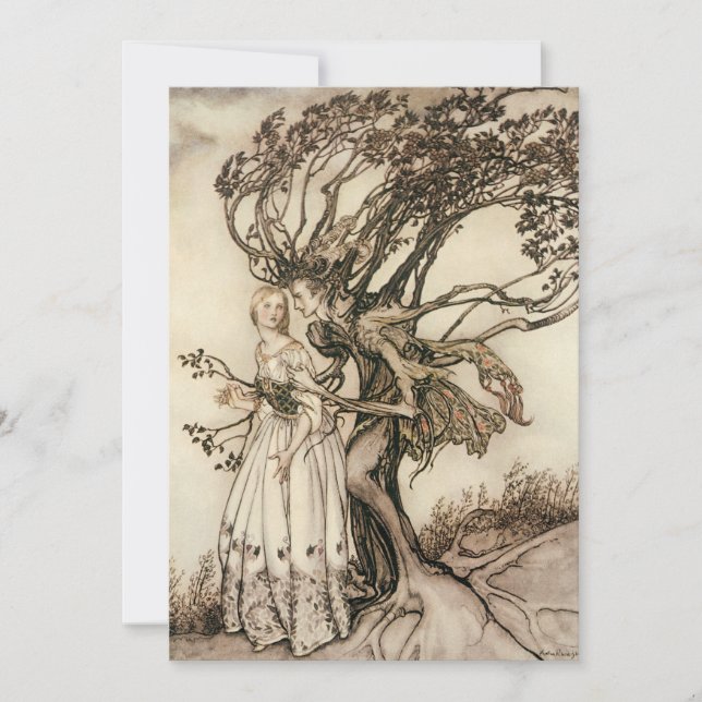 Convite A Velha Mulher na Madeira por Arthur Rackham (Frente)