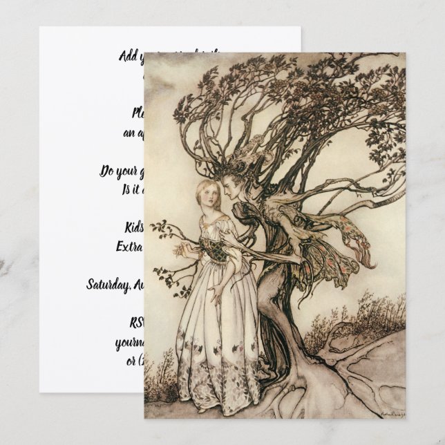 Convite A Velha no Bosque por Arthur Rackham (Frente/Verso)
