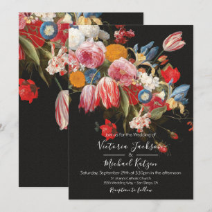 Convite A vida ainda é Floral Dark & Moody Weditation Inv