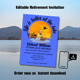 Convite A Vida Aposentada É Melhor No Cartoon De Pesca Do 