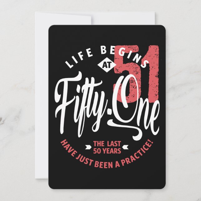 Convite A vida começa aos 51 | Aniversário de 51ruas (Frente)