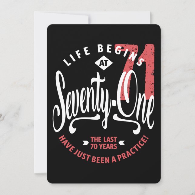 Convite A vida começa aos 71 anos | 7110000ruas (Frente)