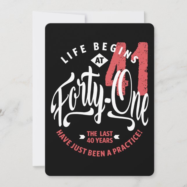 Convite A vida começa em 41 | 41rua Aniversário (Frente)