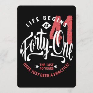 Convite A vida começa em 41   41rua Aniversário