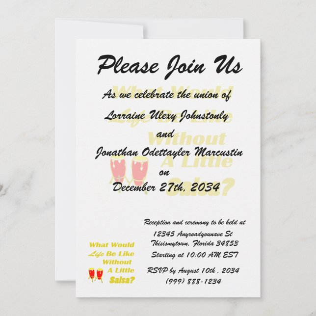 Convite a vida deve ser como sem salsa amarelada com gás v (Frente)