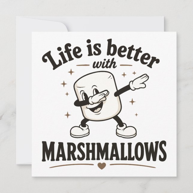 Convite A vida é melhor com marshmallows (Frente)