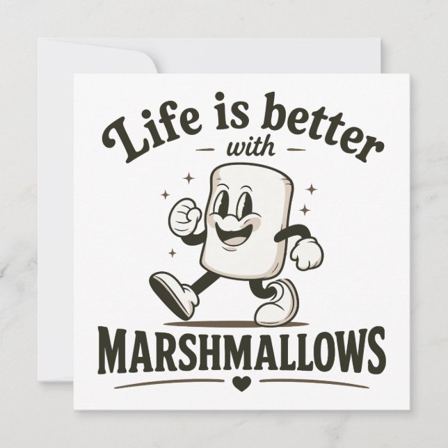 Convite A vida é melhor com marshmallows (Frente)
