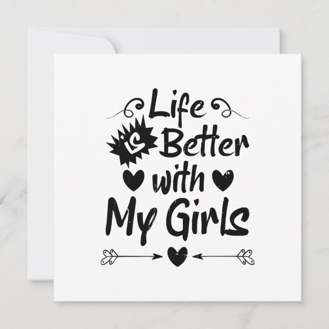 Convite A vida é melhor com minhas meninas (Verso)