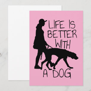 Convite A Vida É Melhor Com Um Cão - Amantes de Cães