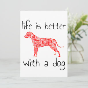 Convite A Vida É Melhor Com Um Cão - Amantes de Cães