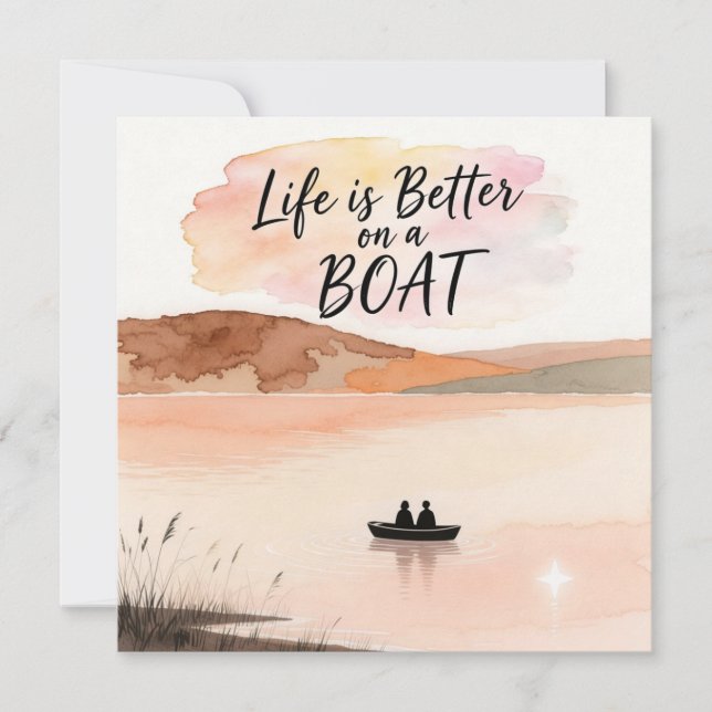 Convite A vida é melhor num barco (Frente)