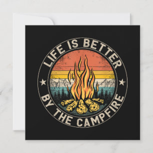 Convite A vida é melhor pelo acampamento de Campfire