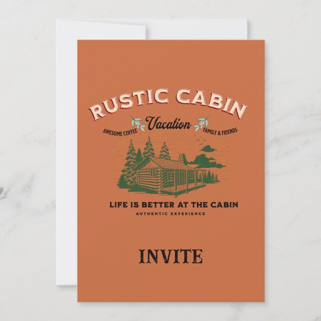 Convite A vida rustica da cabine é melhor na cabine (Frente)