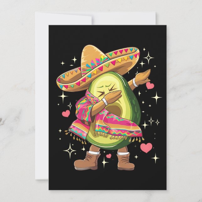 Convite Abacate de Dabbing Cinco De Maio Camisa Mexicana D (Frente)