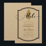 Convite Abacaxi Dourado & Abacaxi Preto Rústico Tropical<br><div class="desc">Personalize para qualquer evento.</div>