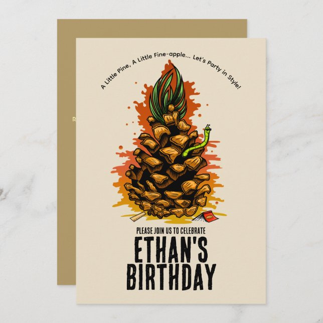 Convite Abacaxi, O Último Aniversário De Bacia (Frente/Verso)