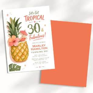 Convite Abacaxi Tropical 30 e Fabuloso Aniversário de 30 a