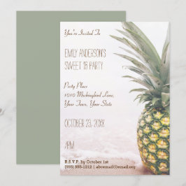 Convite Abacaxi Tropical Summer Beach Sweet 16 Aniversário