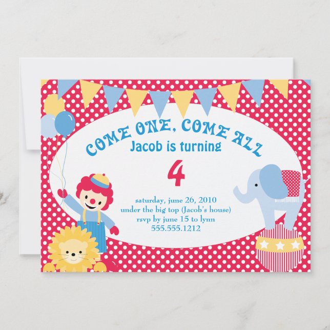 Convite abaixo do topo - aniversário de crianças (Frente)