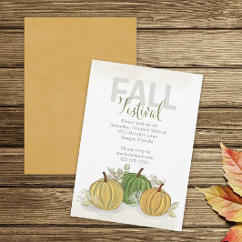 Convite Abaulência de Abóbora de Cores de Água Simples